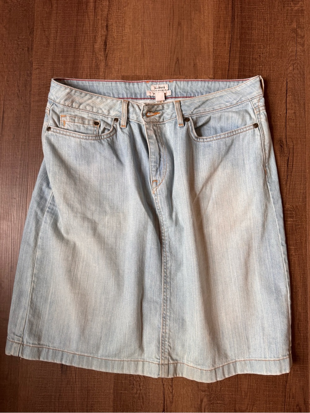 L.L. Bean Light Blue Denim A-Line Skirt